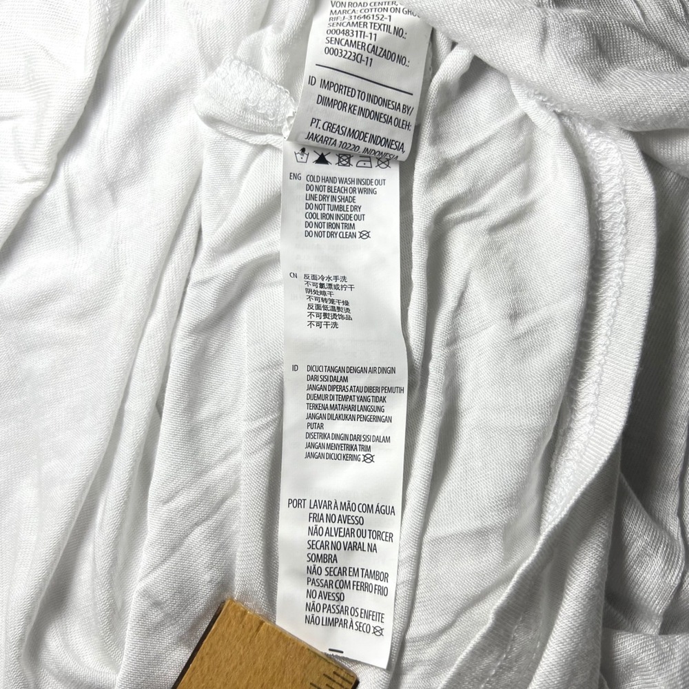 Cotton On White Long Sleeve Top‎ Mens Size S Essi 2 L/S Viscose Blend Casual - Picture 9 of 12
